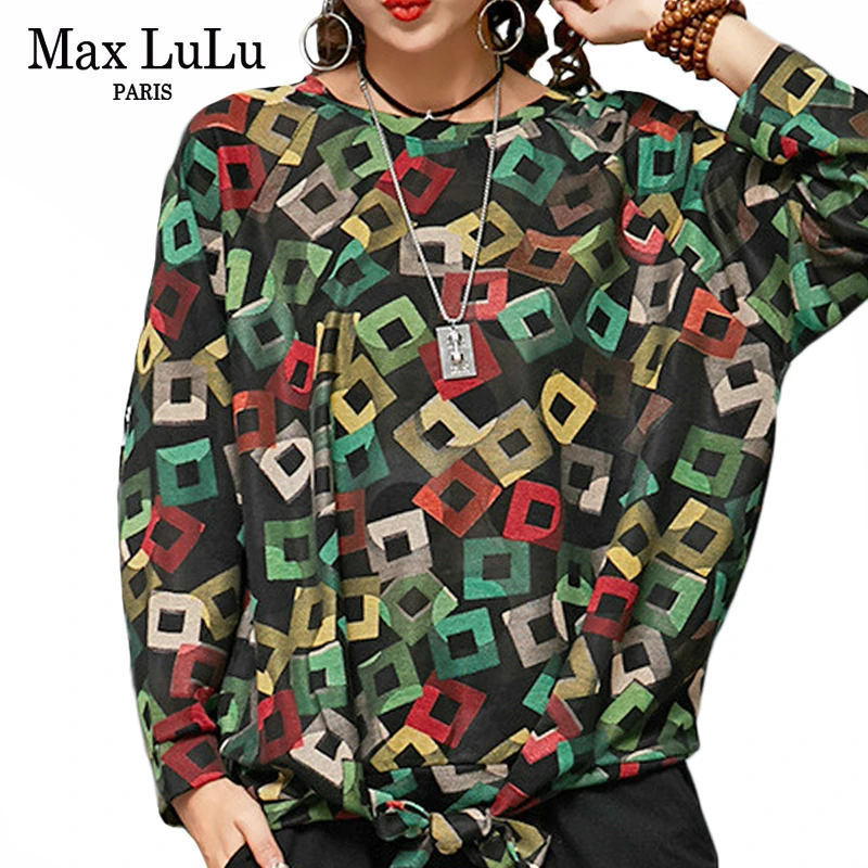 Max LuLu, модные корейские топы, женская панк уличная одежда, Женская Осенняя футболка с длинным рукавом, повседневные свободные клетчатые футболки размера плюс