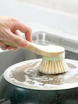 

Long handle Not dirty hand wash pot brush Dishwasher can be hung Sink stove cleaning brush dish brush Home Kitchen Gadgets tools
