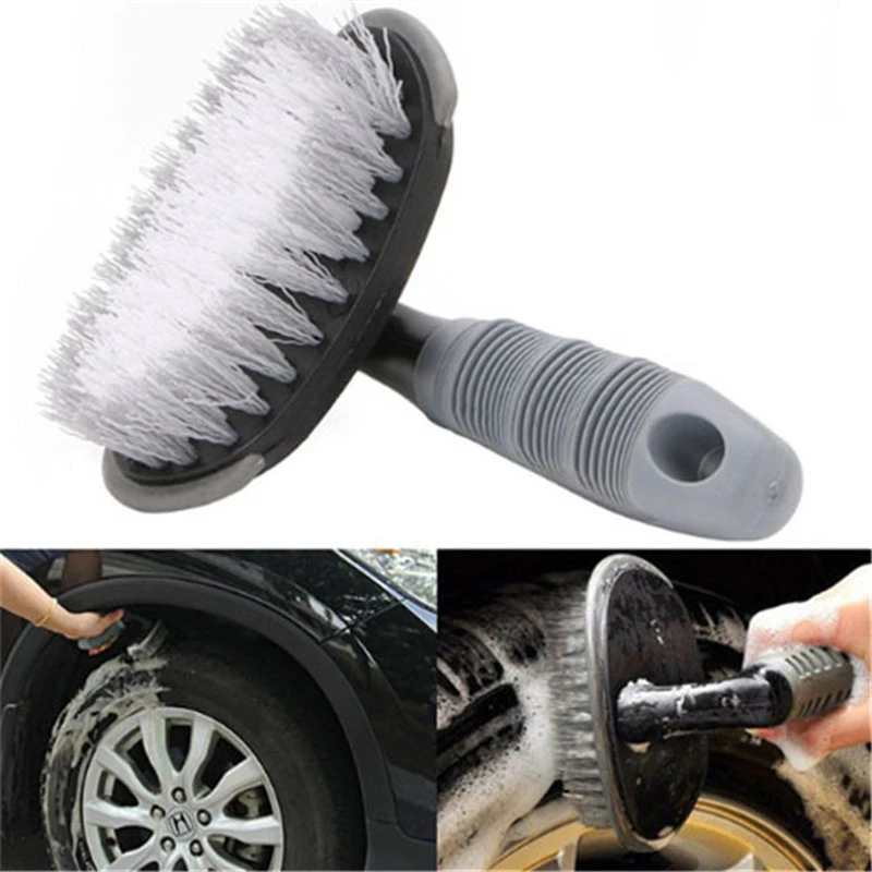 1pc Car Auto Spoke Truck Motorcycle Alloy Wheel Brush Tire Rim Hub Clean Plastic Coated Wire