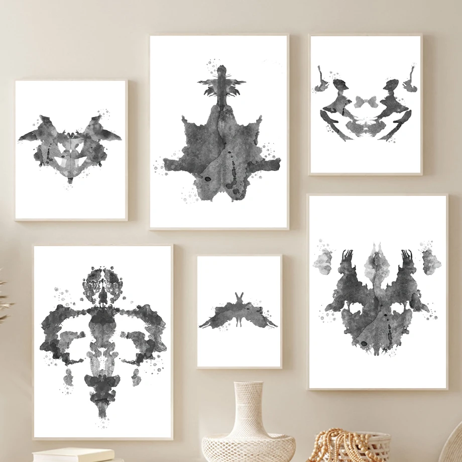 Постеры и принты в скандинавском стиле Rorschach Картина на холсте с абстрактным