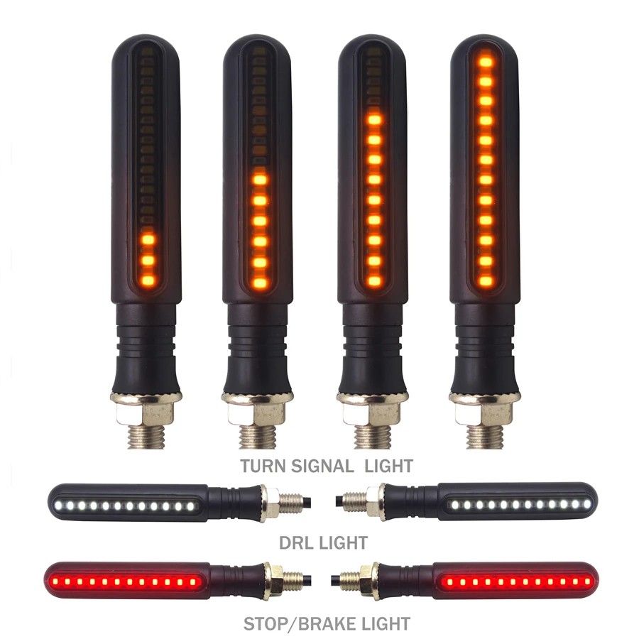 

Universal Motorcycle LED Turn Signal Sequential Amber Flasher Indicator Blinker FOR yamaha fazer 600 suzuki sv intruder