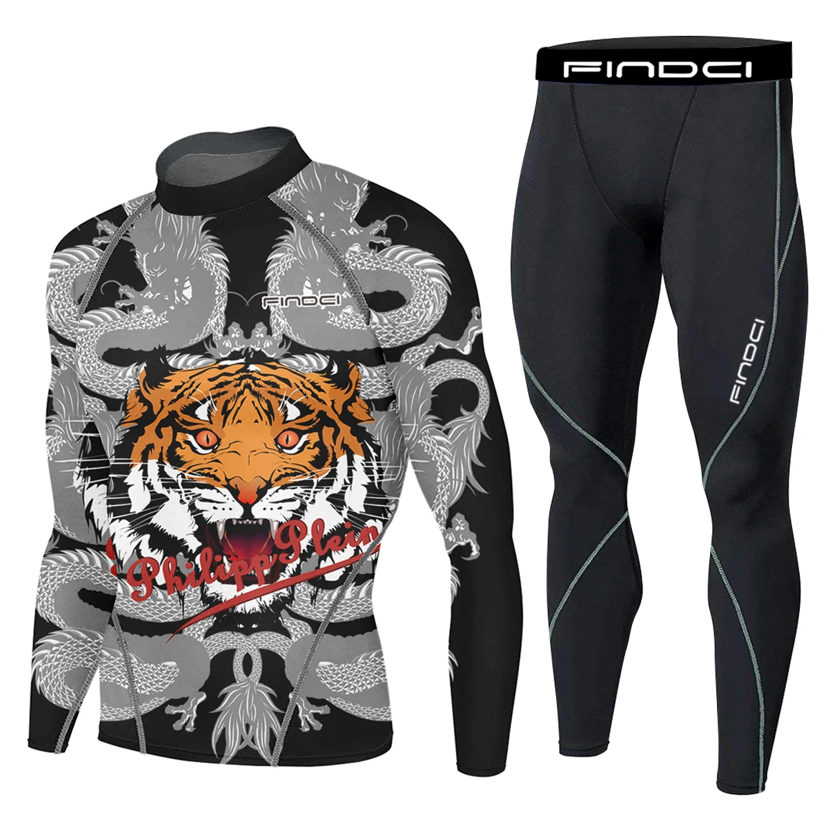 

Комплект мужской спортивный из 2 предметов, компрессионная рубашка с длинным рукавом и быстросохнущие штаны