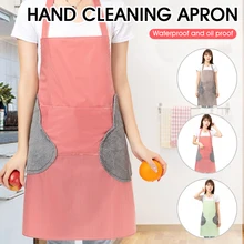 Aliexpress - Kitchen Apron Waterproof  with Large Middle Pocket Towels Oil Proof Cooking Kitchen Aprons for Men Women Kitchen supplies