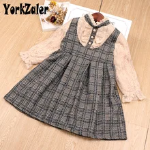 Йоркзалер, плотное зимнее детское платье принцессы для девочек, комплект из 2 предметов, теплые праздничные платья для девочек Хлопковые Платья для младенцев, одежда для детей от 24 месяцев до 6 лет