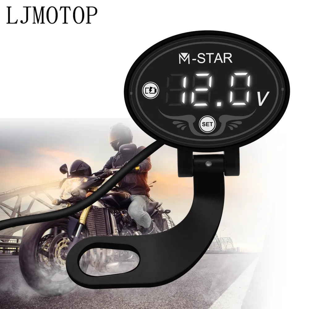 For Yamaha YQ50 Aerox MBK Nitro Suzuki drz400 ltz400 Motorcycle Digital Panel Voltmeter Voltage Meter Tester Led Display | Автомобили и