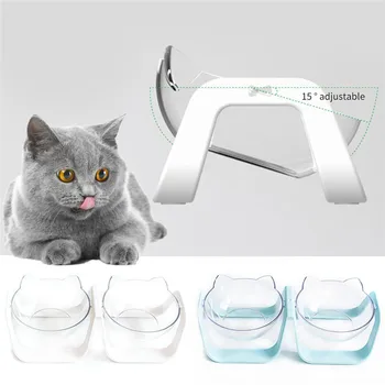 

2 in 1 Pet Feeder Bowl Dog Feeding Food Pet Dogs Dish Feeders Tableware Dog Bowl Cat Food Water Bowl #C