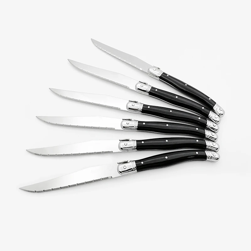Ножи Laguiole 9 ''для стейка черные столовые приборы ножи столовая посуда из