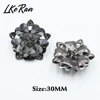 LKERAN 3Pcs/lot 30mm Black Charm Heart Crystal Rhinestones Buttons Metal Shank Sewing For Clothing Diy Accessories Decorative 2
