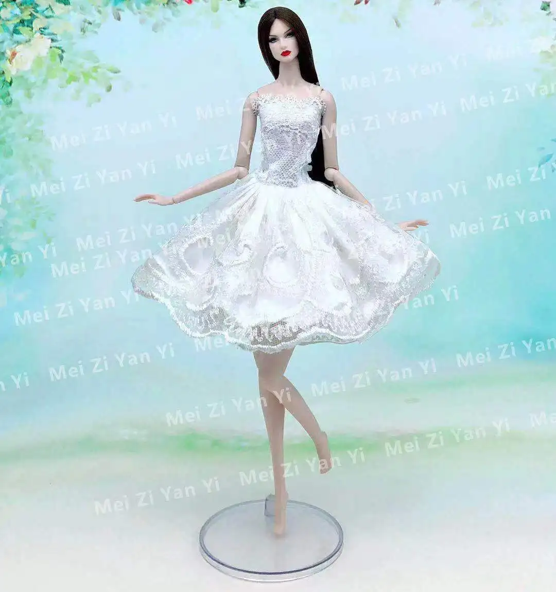 case for barbie doll clothes Princess dress trailing wedding bride marriage dress for barbie accessories toys house ornaments