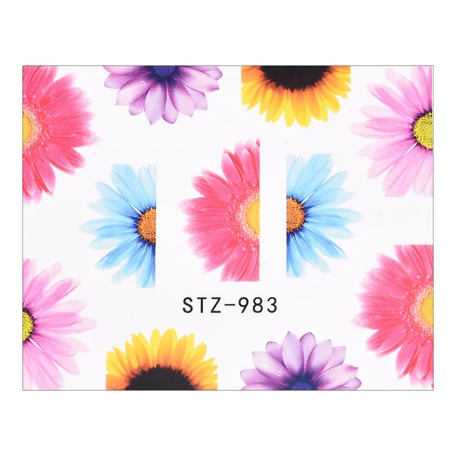 1Pcs Water Nail Decal and Sticker Flower Leaf Tree Green Simple Summer DIY Slider for Manicure Nail Art Watermark Manicure Decor TA613