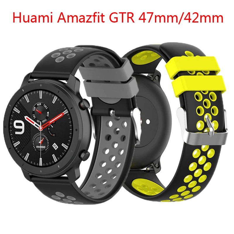 

20mm 22mm silicone belt for huami Amazfit GTR 47mm 42mm straps smart watchband for huami amazfit GTS strap breathable bracelet