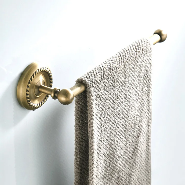 

Simple Small Bathroom 29cm Long Antique Copper Towel Bar Single Base Kitchen Hardware Accessories Retro Short Single Pole Rack