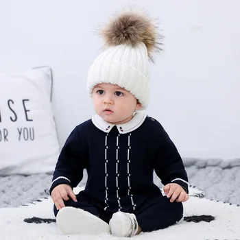 

Baby Autumn Jumpsuit Knitted Winter Clothes Boys Baby Sweater 6-24M Baby Clothes Rompers Girls Clothing for Children