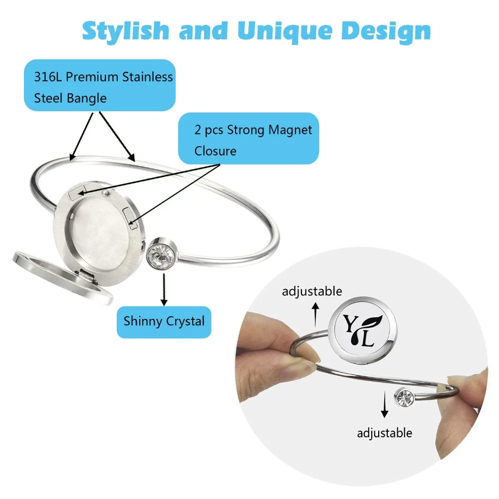 20mm Diffuser Locket Bangle Bracelet-5