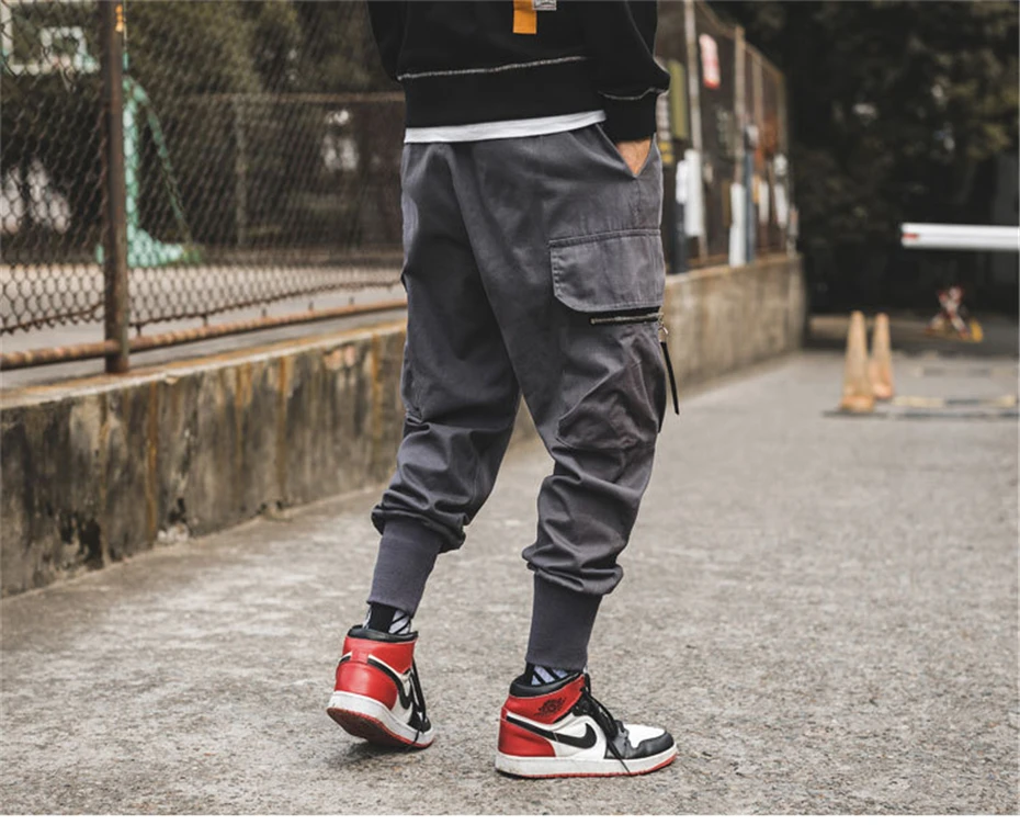 Узкие брюки Jogger мужские уличные спортивные штаны хип хоп одноцветная Мужская Спортивные штаны повседневные мужские большие размеры 5XL HZ195