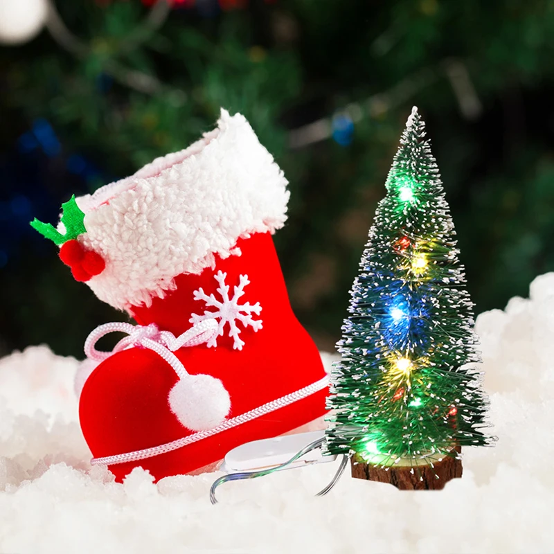 Мини Рождественская елка маленький кедр настольная Рождественская елка светодиодный светящаяся Рождественская елка для новогоднего украшения дома
