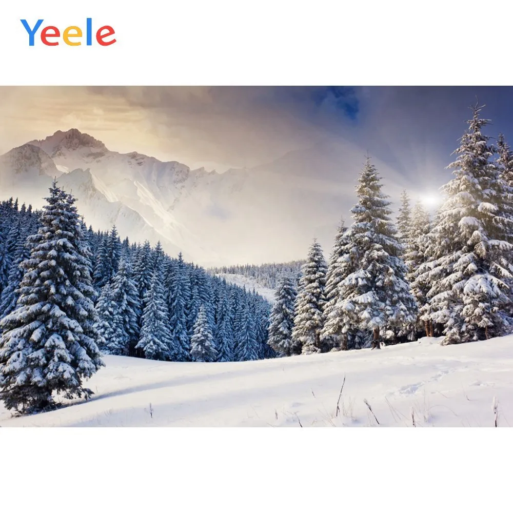 Фотофон Yeele с изображением пейзажа кровати зимнего снега горных деревьев персонализированные фотографические фоны для фотостудии - Цвет: NBK24912
