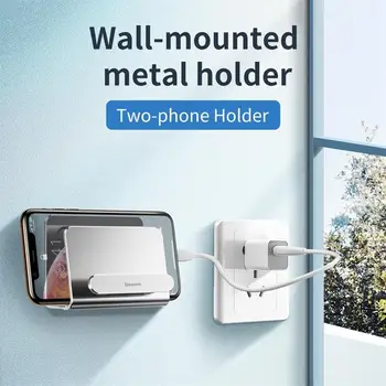 

Metal Wall Mount Bracket Adhesive Wall Multifunctional Mobile Phone Holder Stand Storage Wall Shelf For Phone Home Office