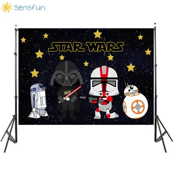 

Sensfun Star Wars Backdrop Cartoon Movie Children's Birthday Party Photographic Backgrounds Custom Name Photo Studio Props