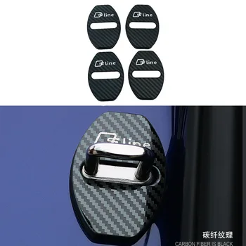 

4pcs For Audi a3 a4 a5 a6 s4 s5 s6 s7 c5 c6 b7 b8 b6 q3 q5 q7 8p 8v carbon fiber black car badge door lock cover stickerstyling