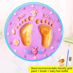 Kit d'empreintes digitales pour bébé, bricolage, séchage à l'air, argile douce, cadeau de cent jours, Souvenir de nouveau né 