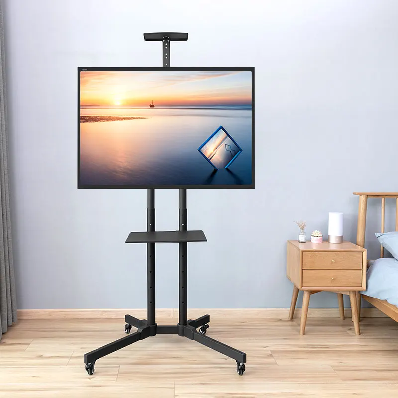 

LVDIBAO TV Cart Floor Stand Mount Free Lifting Trolley Stand Mount for 32-65" TV Holder Support Weight 50kg VESA to 600*400