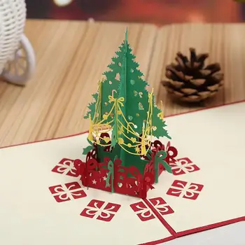 

Christmas 3d Greeting Card Carved Christmas Tree Greetings Holiday Gift New Party Year Card Handmade For Xmas Home Children C7Q9