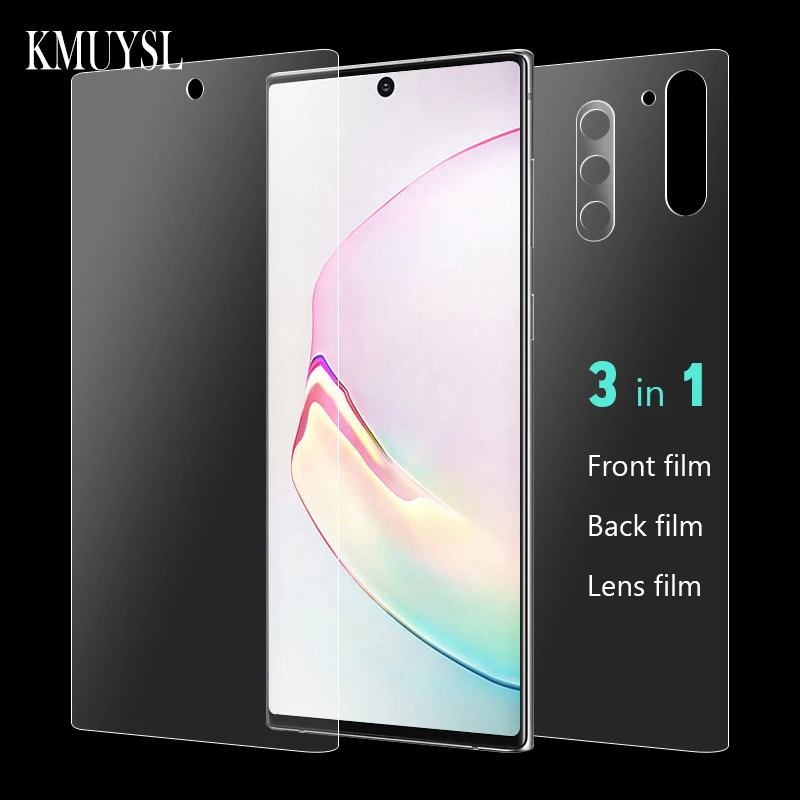 

Note10 Plus Camera Glass + Front & Back 9D Hydrogel Film For Samsung Galaxy Note 10 Note10 Pro Cover Screen Protector Soft Film