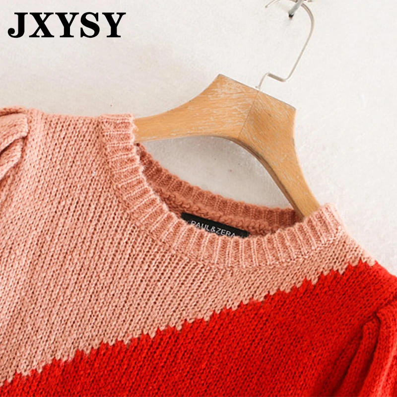 JXYSY, свитера для женщин, pull femme, английский стиль, цветные, с длинным рукавом, с круглым вырезом, мягкие свитера, женские пуловеры, топы