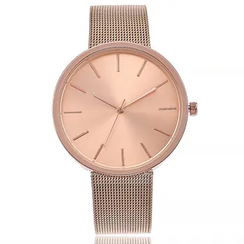 

Smple Mesh Strap Quartz Watch Simple Design Wristwatch 2018 New Quartz Watch Steel Strap Classic Big Round Dial Girls GIFTS