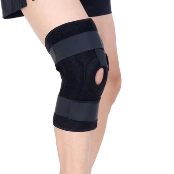 

Adjustable elastic sports rehabilitation knee guard neoprene dynamic metal hinges patella knee support brace wraps #ST8820