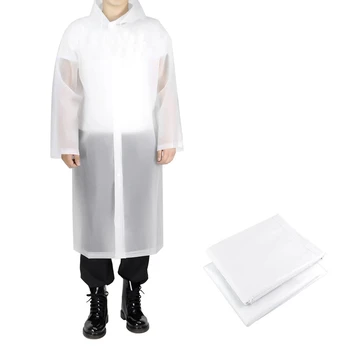 

2 Packs for Adults with Drawstring Hood and Sleeves - Emergency Raincoat for Theme Park, Hiking, Camping or Traveling