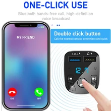 Car FM Transmitter Hands-free Bluetooth 5.0 MP3 Player 3.1A USB Charger U-Disk Play Led Voltmeter Display Universal for 12V/24V