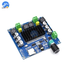 XH-A105 Bluetooth 5,0 TDA7498 tablero amplificador digital 2x100W ESTÉREO amplificador de Audio para apoyo TF tarjeta AUX diy kit de control de volumen