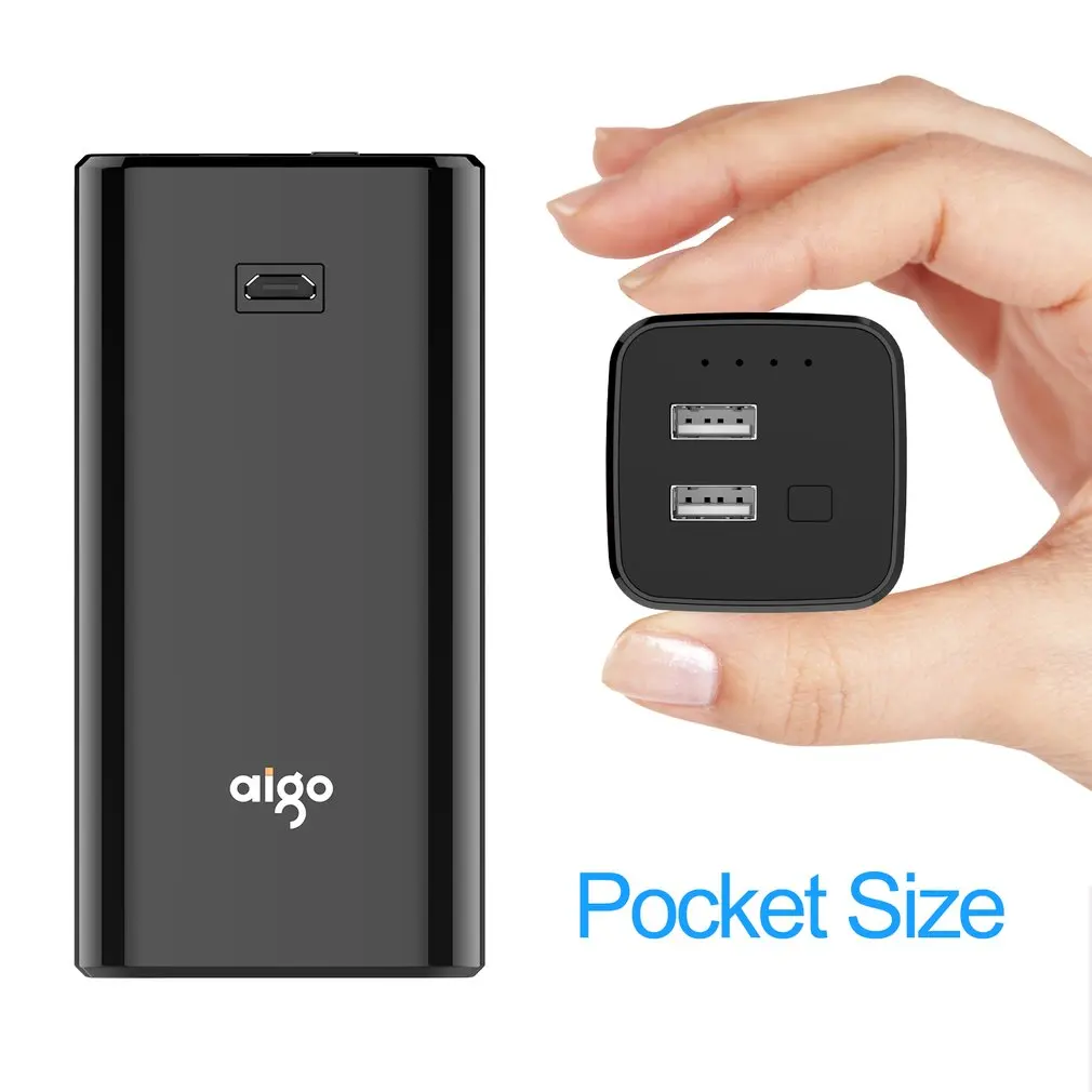 aibank 8800 Aigo power Bank 10000 мАч, внешние аккумуляторы, ультра-компактный высокоэффективный внешний аккумулятор, Smart 1A/2,1 в, USB порт - Color: aibank 8800