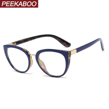 

Peekaboo woman eyeglasses prescription clear lens tr90 frame ladies glasses cat eye blue red pink female accessories fashion