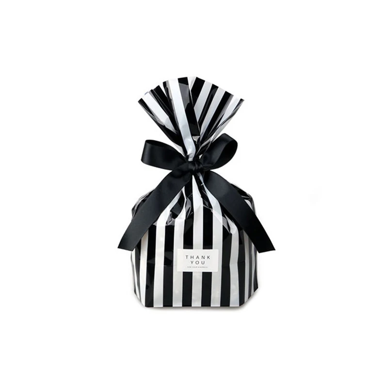 

HARDIRON Wedding Favors Cute Bow Tie Stripe Cookie Candy Gift Bags for Candy Biscuits Snack Baking Package Event Party Supplies