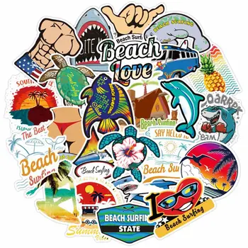 

50pcs Scenery Sticker Pack Summer Sunshine Graffiti Toy Sea Wave Beach Pegatinas For Children On Suitcase Luggage Guitar Laptop