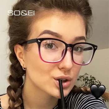 

SO&EI Fashion Anti-Blu-Ray Clear Lens Eyewear Nail Decoration Women Glasses Frame Retro Men Optics Prescription Eyeglasses Frame