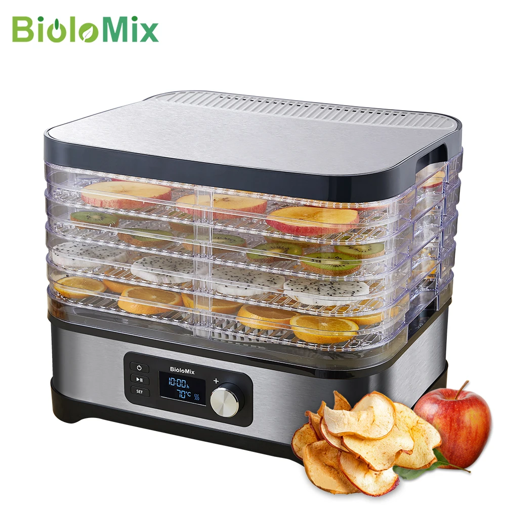 BioloMix без добавления бисфенола А 5 пищевые лотки сушилка для фруктов с цифровым таймером и Контроль температуры для фруктов, овощей, мяса говядины|Дегидраторы| | АлиЭкспресс