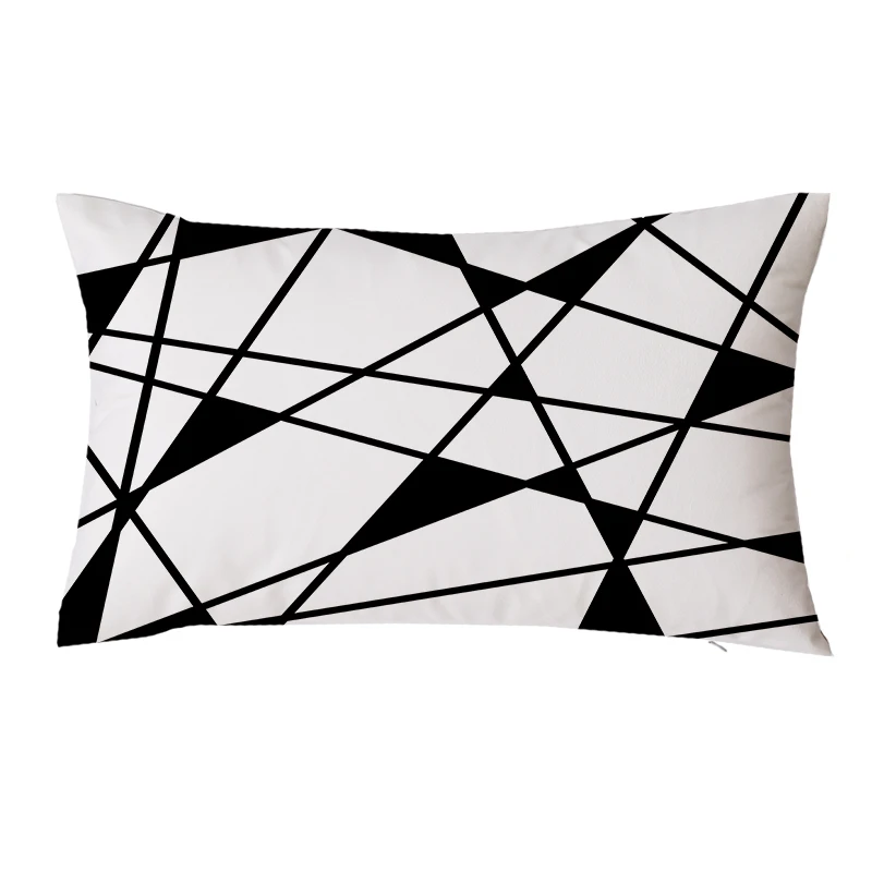 Черно-Белая бархатная декоративная наволочка для подушки, домашний декор, Геометрическая наволочка для дивана 45*45 см, домашняя наволочка 30x50 Pillowsham