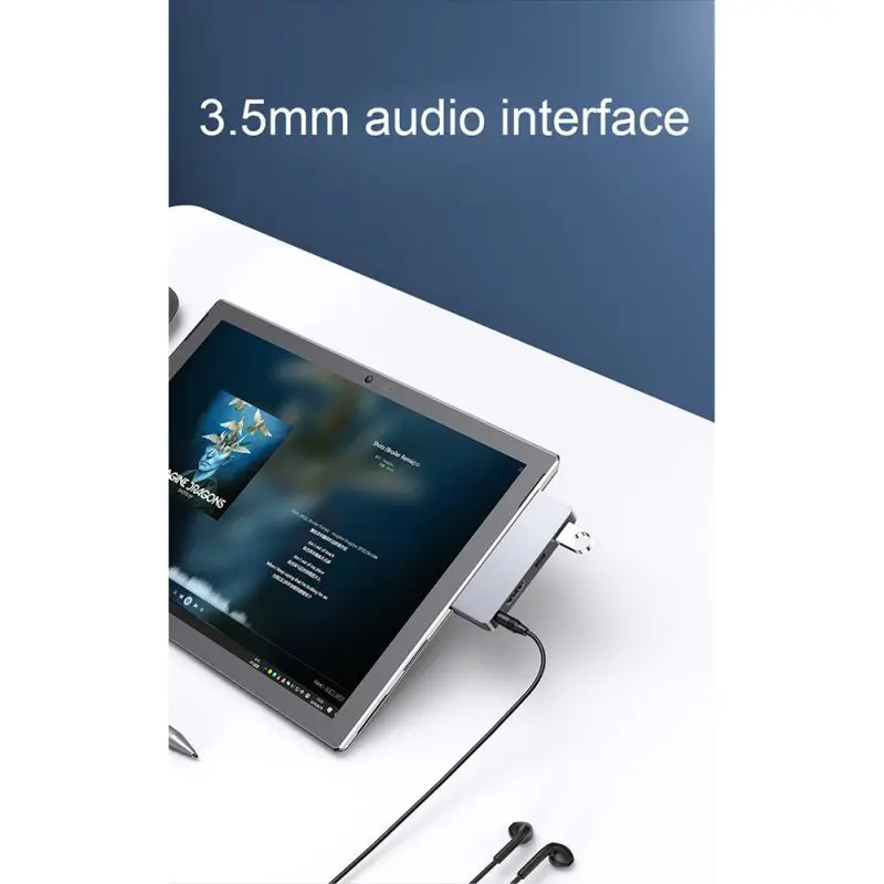 Sale New 4 In 1 USB Docking Station Hub Headphone Adapter For Surface Go Practical 4 In 1 USB3 0 Type C HDMI 3 5mm port