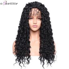 SNOILITE 26 ''синтетический натуральный волнистый парик с кружевом спереди длинные свободные волосы предварительно сорванные с волосами младенца средней части парики для женщин