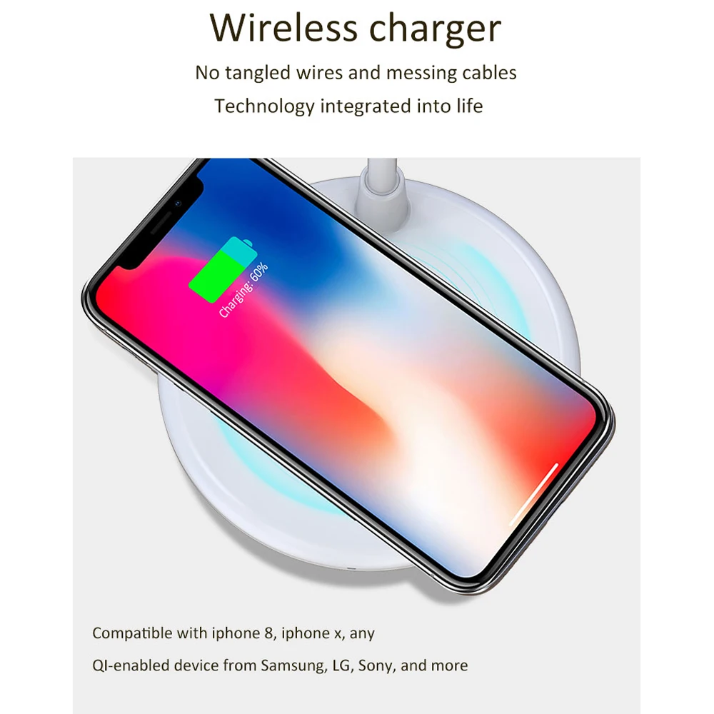 Touch Desk Lamp Wireless Charger Wireless Bluetooth Speaker 3 in 1 Smart Mini Loud speaker for IPhone 8 XR XS/Sanmsung L4