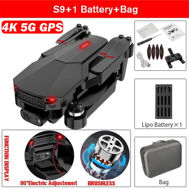 S9 Quadcopter Dual Camera Drone 6K GPS Long Distance Professional 5G WiFi FPV Brushless Motor Foldable RC Quadcopter Helicopter