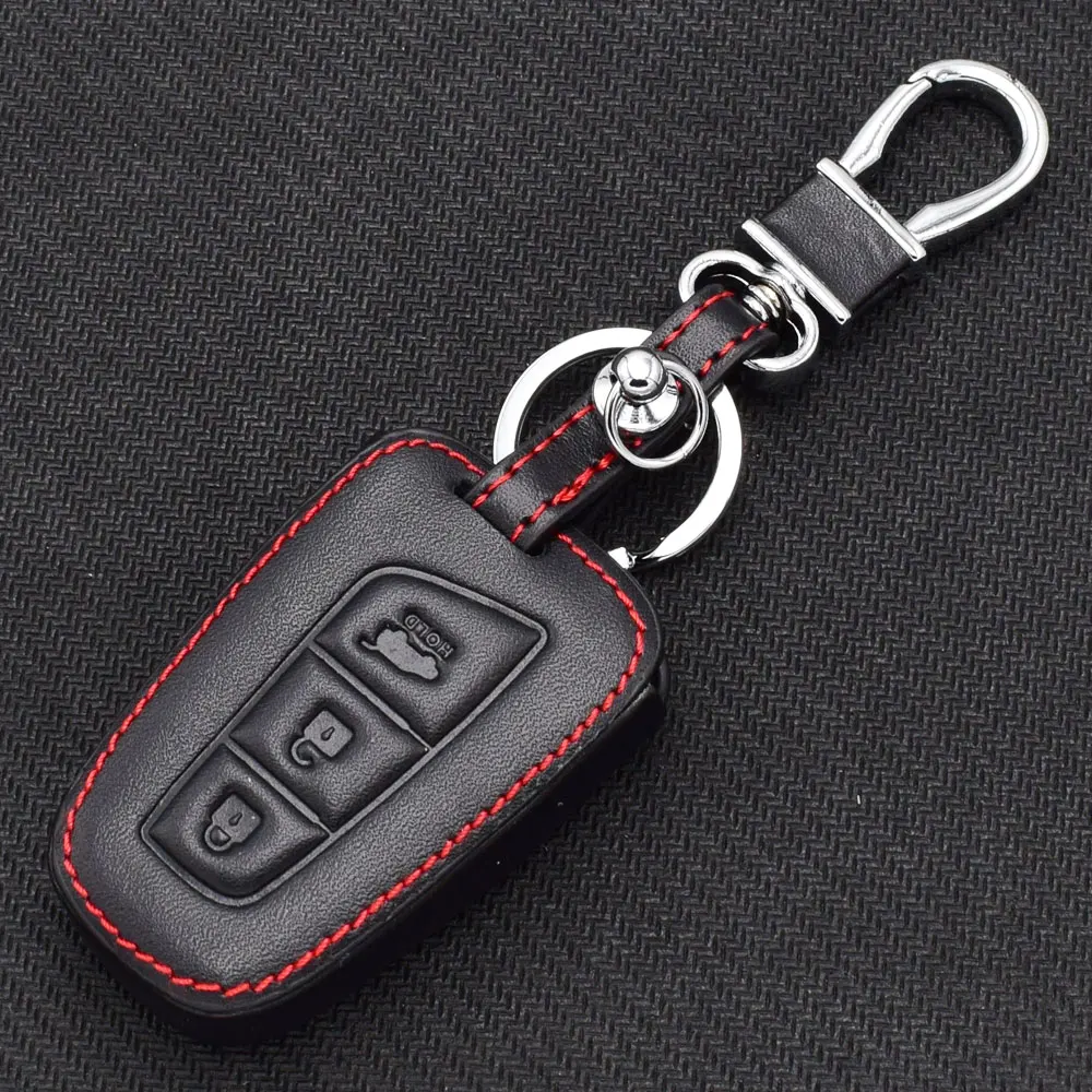 Кожаный чехол для ключей с 3 кнопками hyundai Grand Santa Fe IX45 Smart Remote Fob Shell защитная сумка