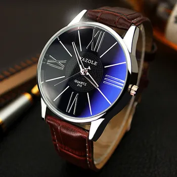 

Luxury Fashion Leather Mens Glass Quartz Analog Wristwatch Watches Relogio Masculino Watches Men Fashion Sport Wristwatch