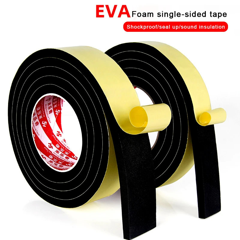 een keer De andere dag Activeren Eva Enkelzijdig Zwart Foam Tape 5Mm 8Mm 10Mm Verdikking Zelfklevende Kit  Strip Warmte Isolatie anti Collision Foam Tape|Tape| - AliExpress