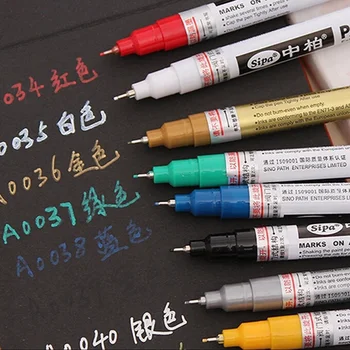 

1PC Metallic Marker Pens 8 Colors For Choose 0.7 mm Extra Fine Point Paint Marker Non-toxic Permanent Marker pen DIY Art Marker