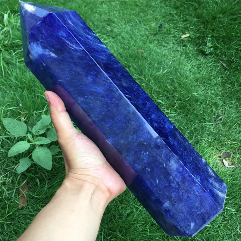 

wand smelting blue quartz Crystal Stone and craft reiki healing Decorative tower hexagonal prisms